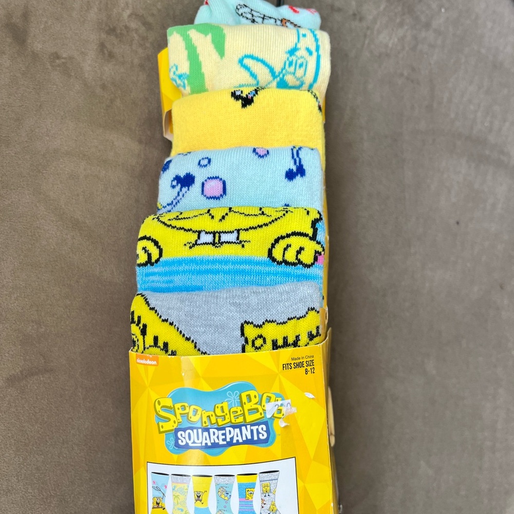 SpongeBob SquarePants Colorful Casual Socks 8-12